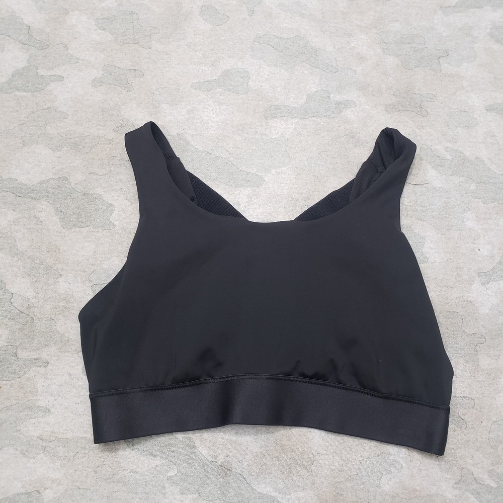 Athleta Sports Bra Womens Medium Black Pullover Yoga Gym Fitness